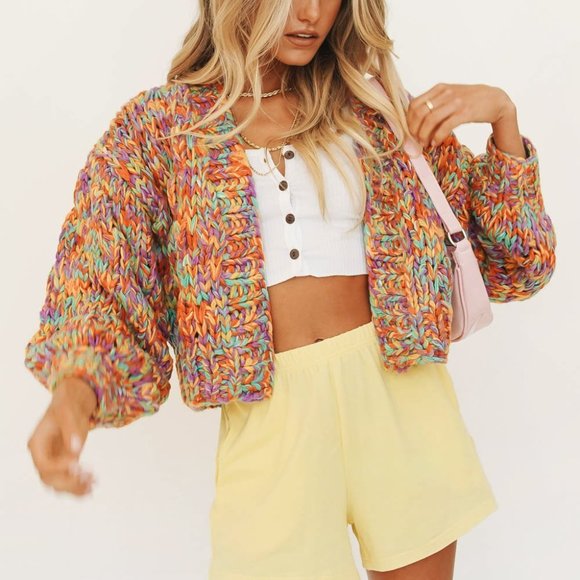 Verge Girl Sweaters - Verge Girl 'An Obsession Knit Cardigan' Multi.
